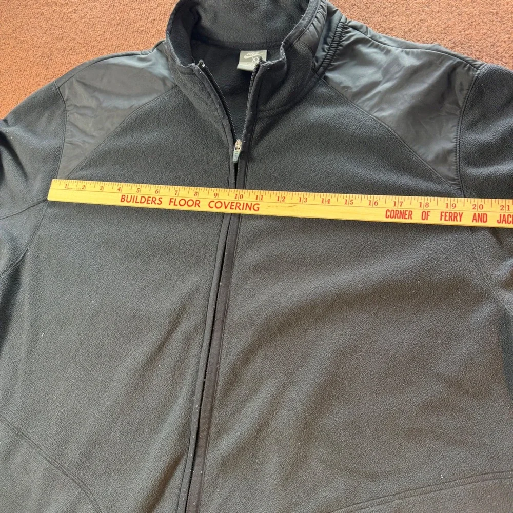 Nike FIT Therma Mens XXL Black Fleece Full Zip Jacket Mock Neck Shoulder Overlay